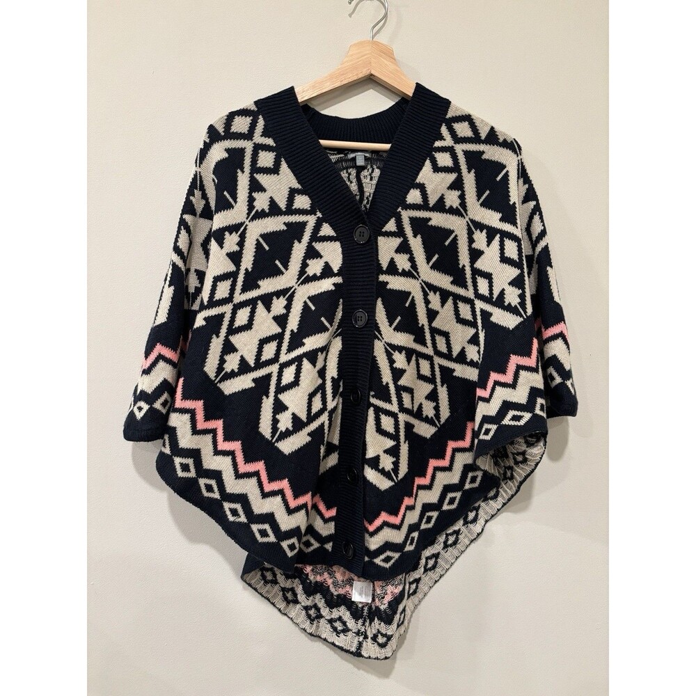 Charlotte Russe Size M Geometric Poncho Sweater